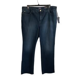 NYDJ Straight Leg Slimming Fit Dark Wash with Gold Sparkly Jeans - Size 20W NEW